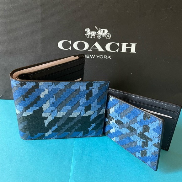 NWT Coach 3 In 1 Wallet With Plaid Print - Picture 1 of 7